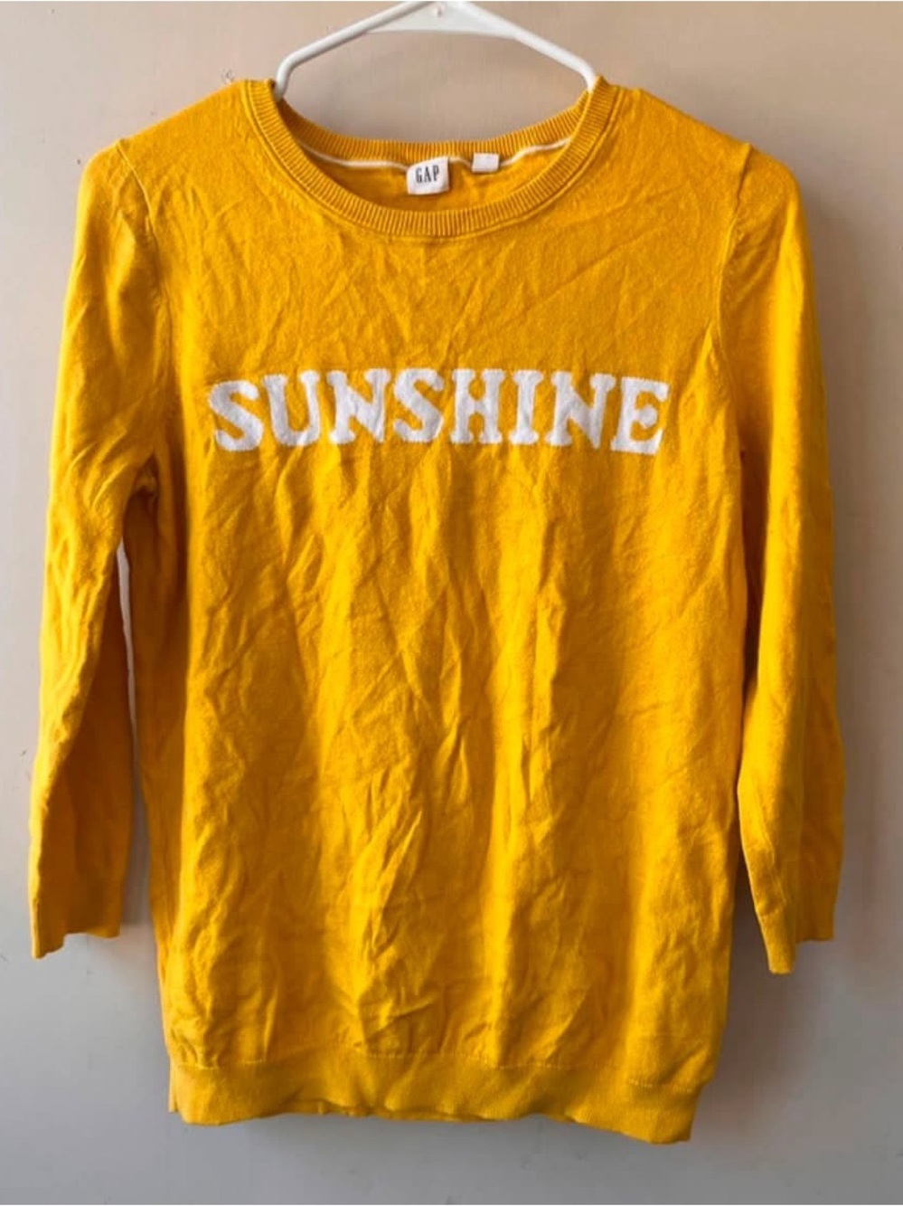 Gap Yellow Sunshine Graphic Sweater Size Small